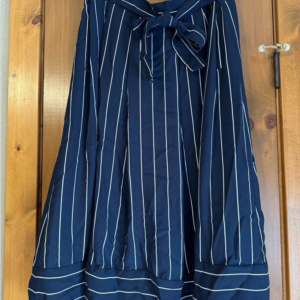 New Banana Republic Navy Striped Pleated Women's Skirt